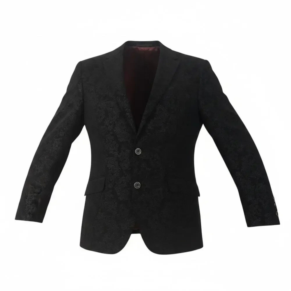 Robert Graham Blazer Mens Black Jaquard Paisley 2-Button Sport Coat Size 40
